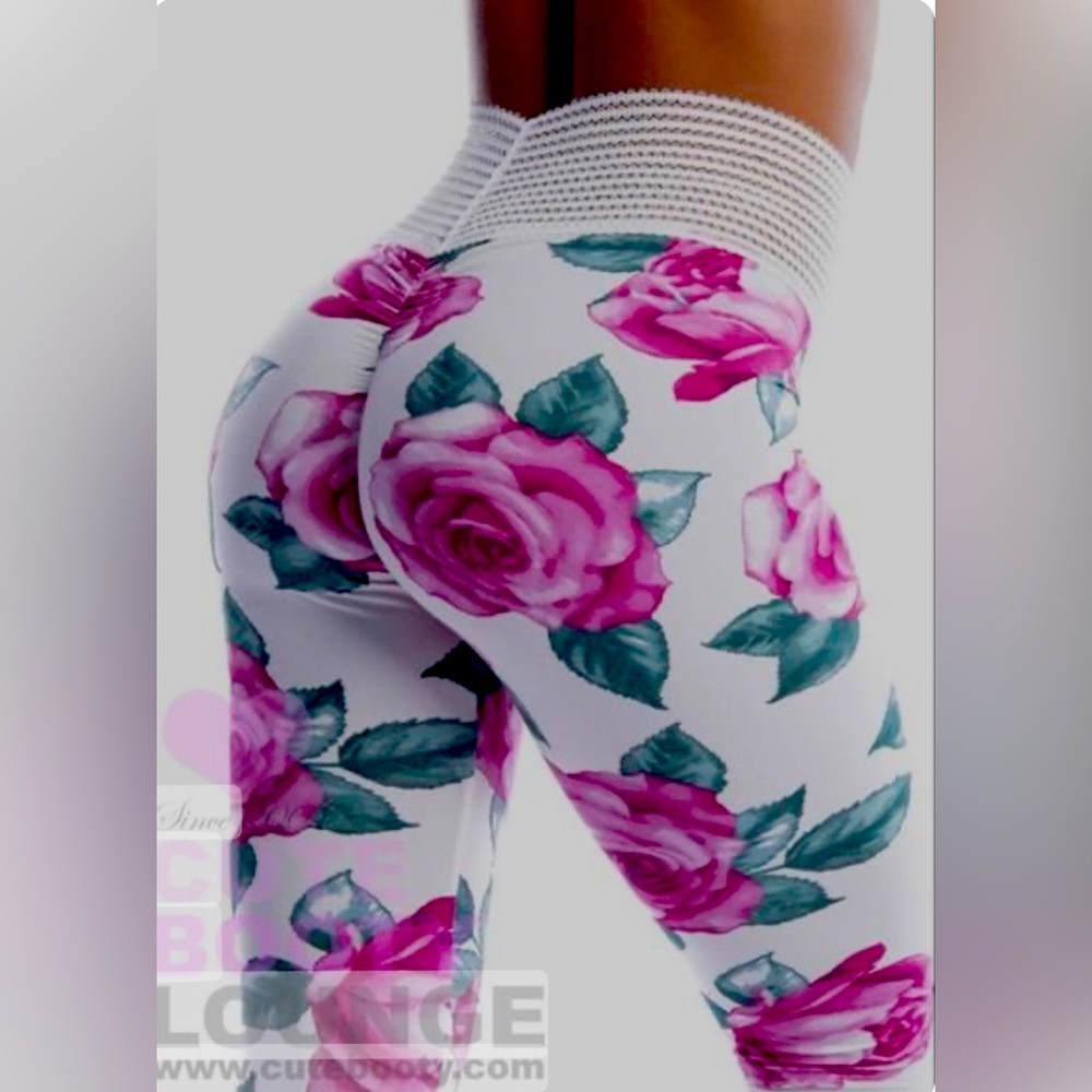 Cute Booty Lounge White Floral Leggings